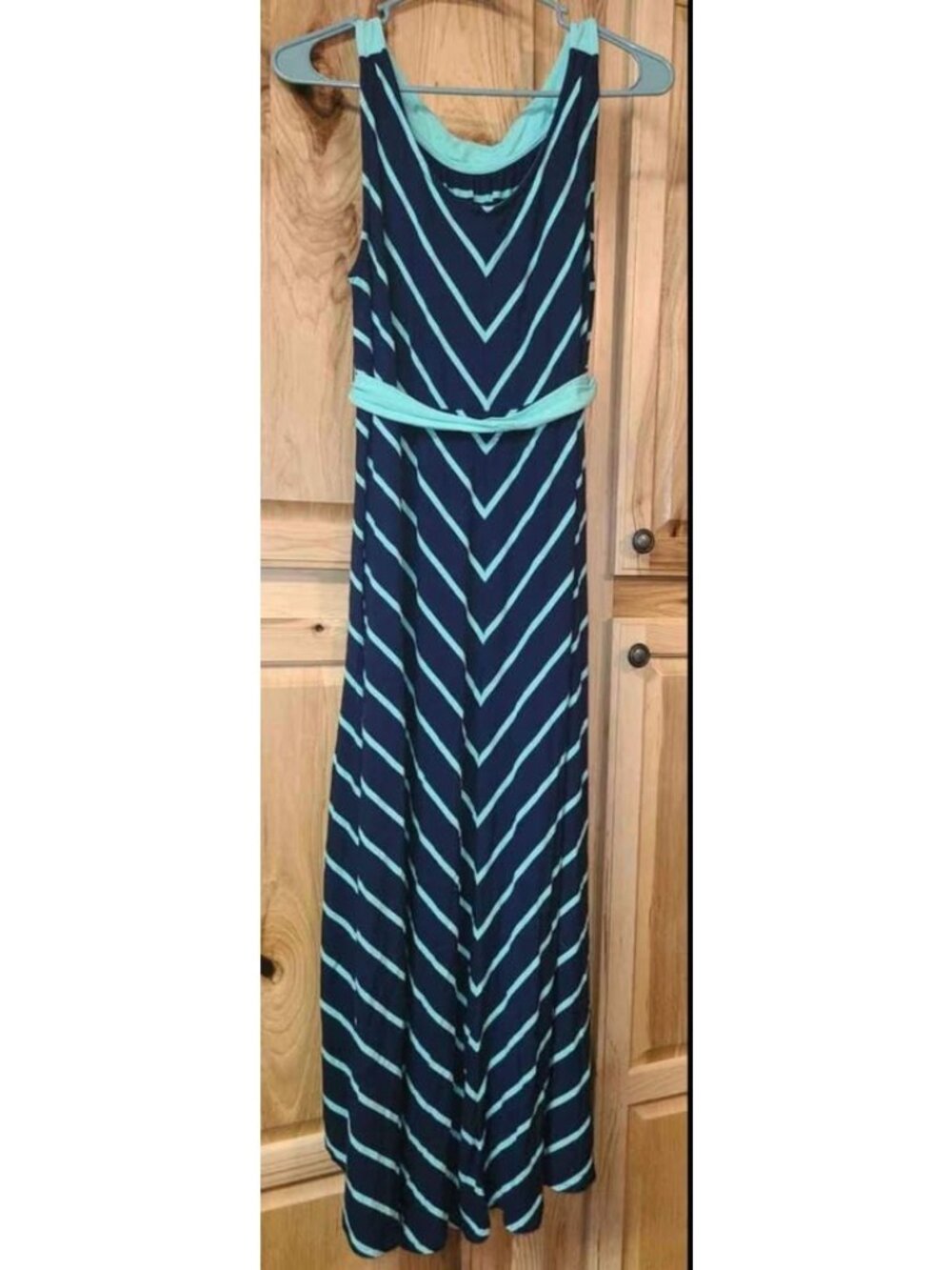 LIZ LANGE MATERNITY Size M Chevron Dress Sleeveless Tank Asymmetrical Multicolor